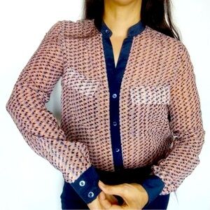 BCBGMaxAzria Anderson Geometric Patterned Blouse